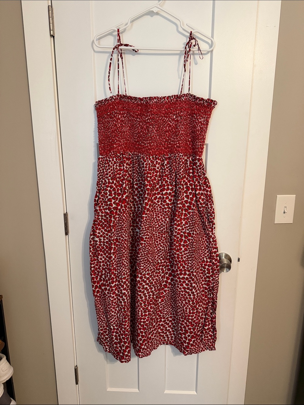 J. Crew Factory Red Printed Midi Sundress